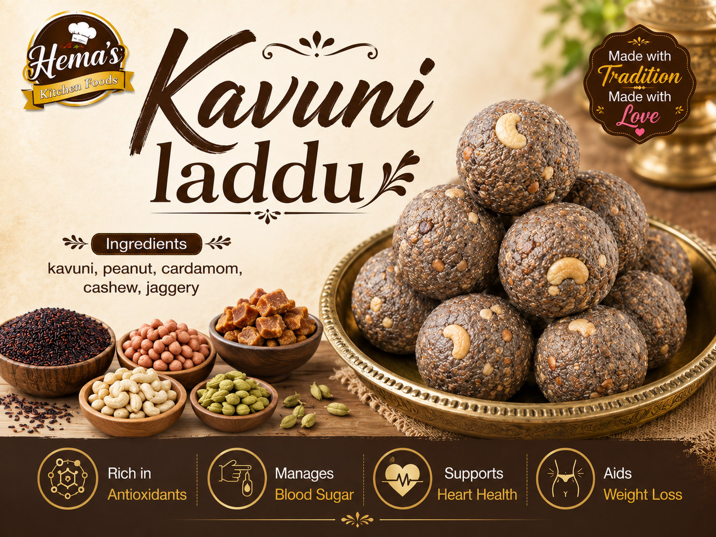 Karuppu Kavuni Laddu 250g
